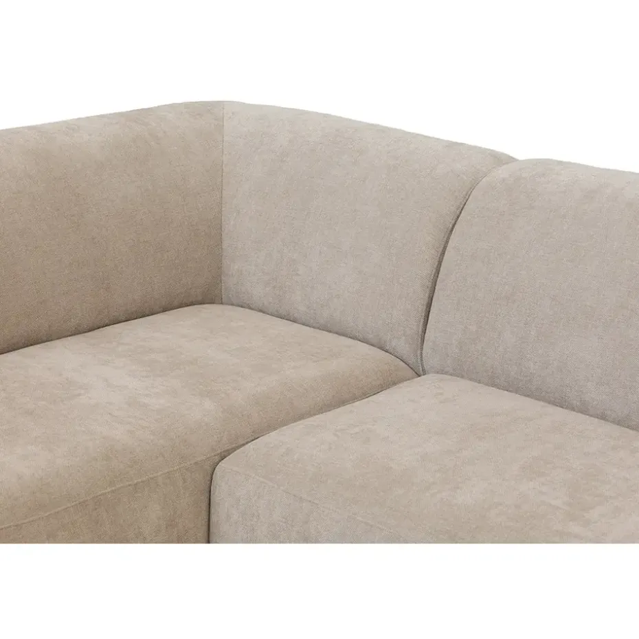 Hoekbank Luna links - stof Rebel - beige