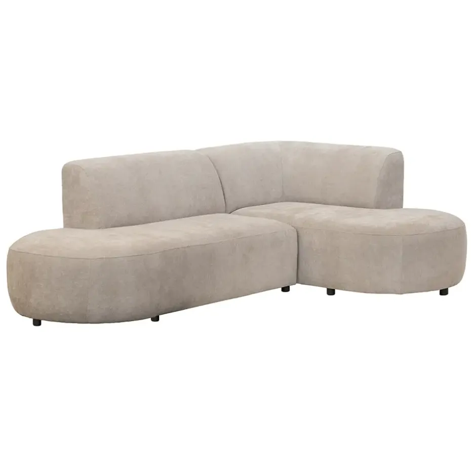Hoekbank Luna rechts - stof Rebel - beige