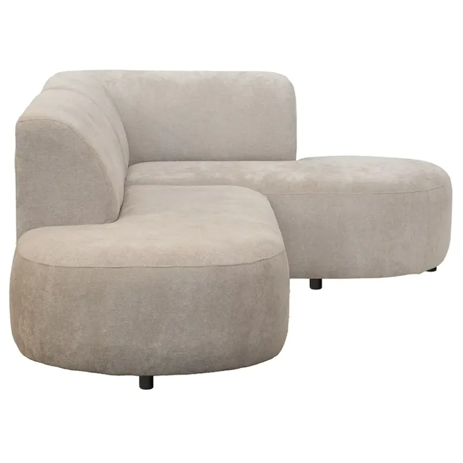 Hoekbank Luna rechts - stof Rebel - beige