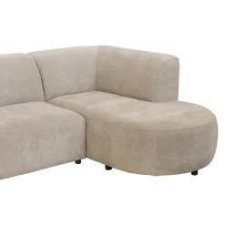 Hoekbank Luna rechts - stof Rebel - beige