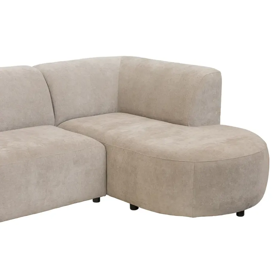 Hoekbank Luna rechts - stof Rebel - beige