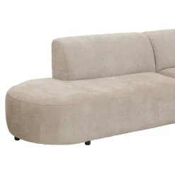 Hoekbank Luna rechts - stof Rebel - beige