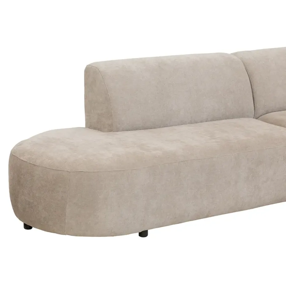Hoekbank Luna rechts - stof Rebel - beige