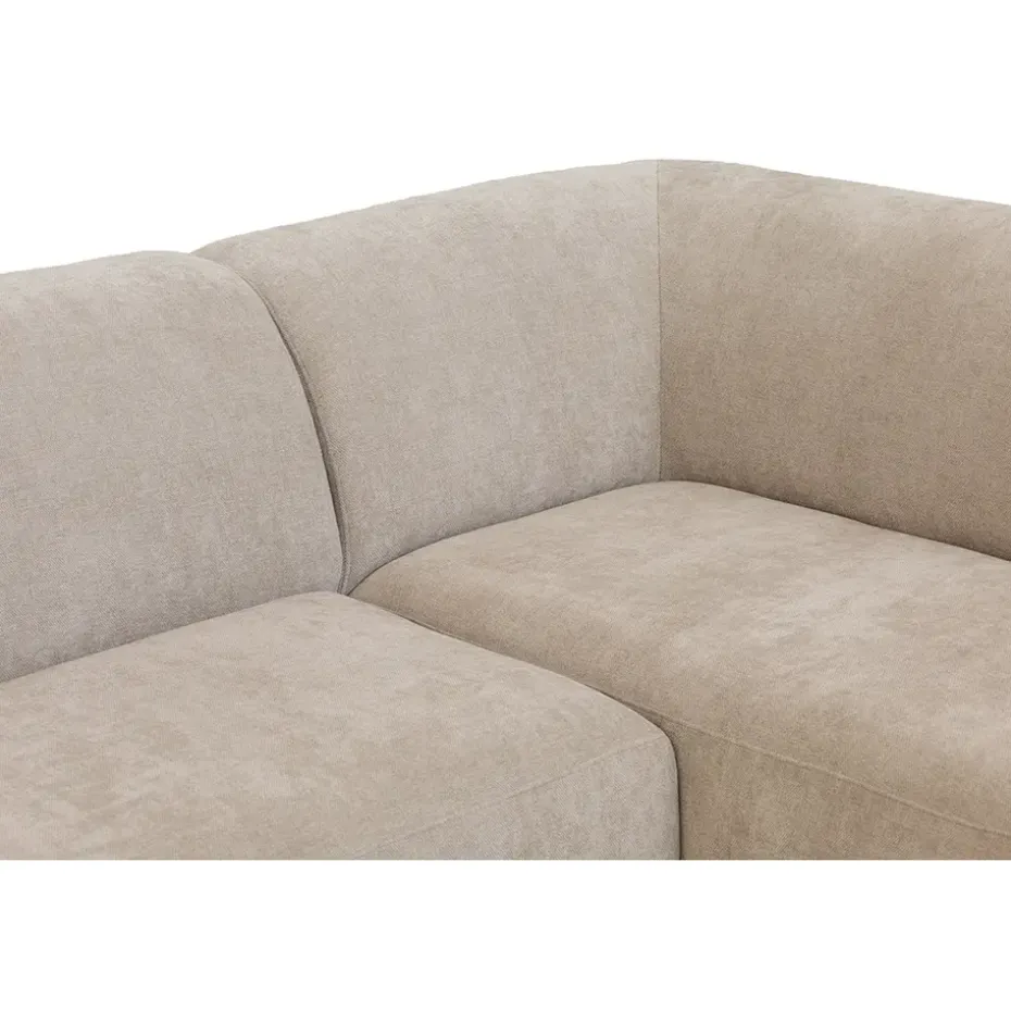 Hoekbank Luna rechts - stof Rebel - beige