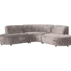 Hoekbank Luna rond - stof Cremona - taupe