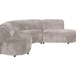 Hoekbank Luna rond - stof Cremona - beige