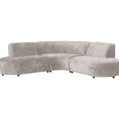 Hoekbank Luna rond - stof Cremona - beige