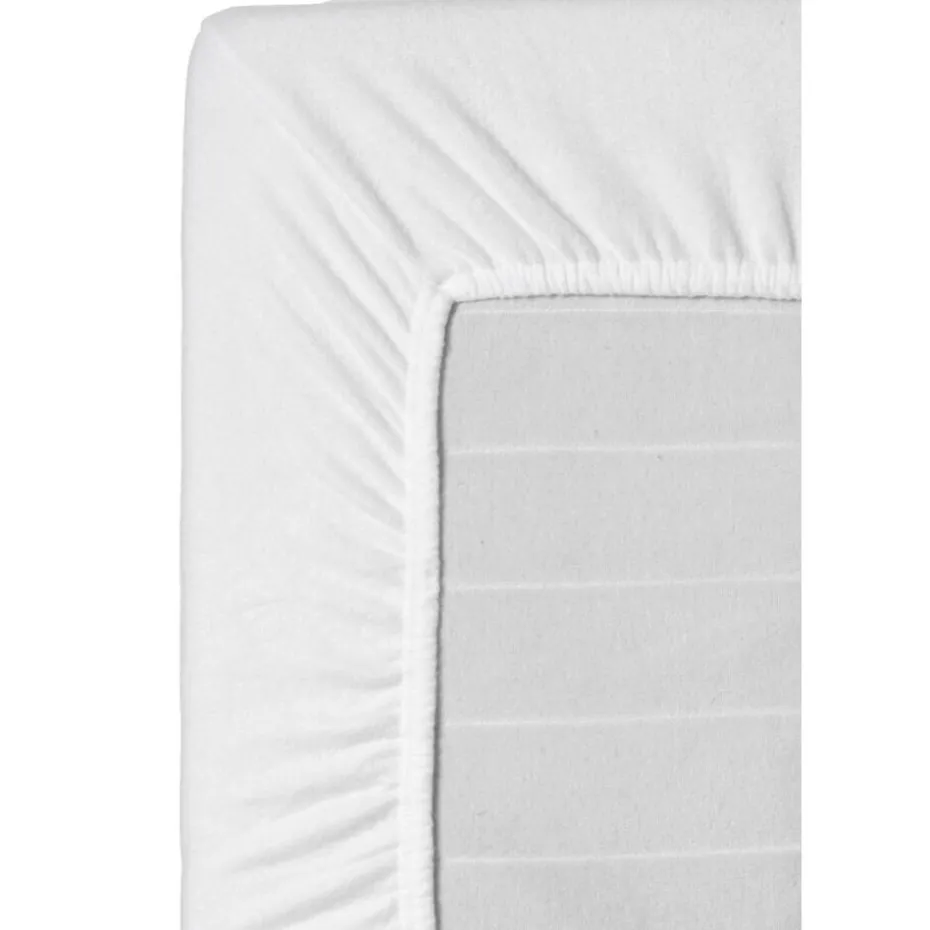 Hoeslaken Molton katoen - wit - 90x200 cm