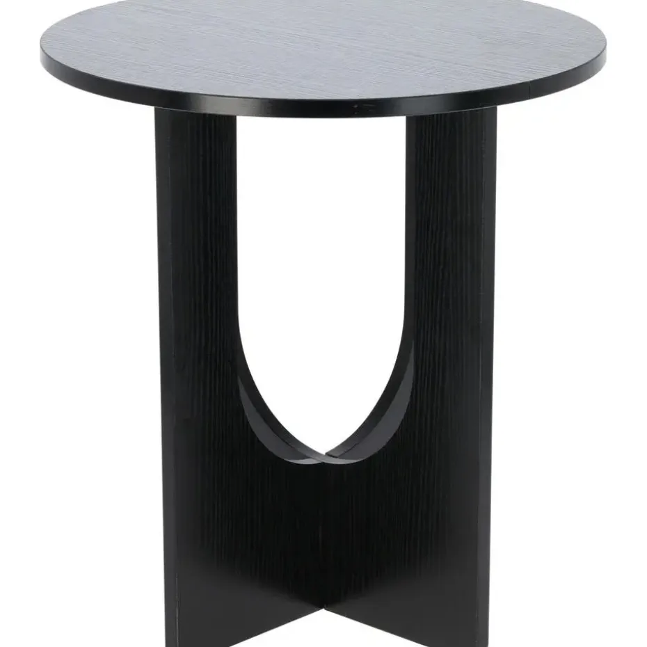 Home & Styling Bijzettafel Bari - zwart - D38x H42 cm - mdf hout