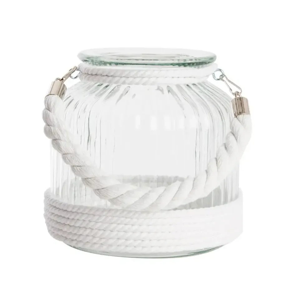 Home & Styling Kaarsen houder - windlicht - wit - 18 cm