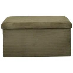 Home Deco - Poefje - opbergbox - rib - groen - 38 x 38cm
