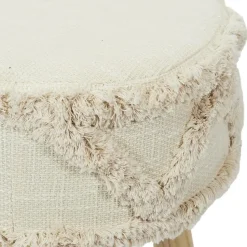 Home Deco Factory Bijzet krukje model Macrame - naturel - H41 cm