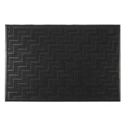 Home deco factory Deurmat - anti slip - zwart - 40 x 60 cm