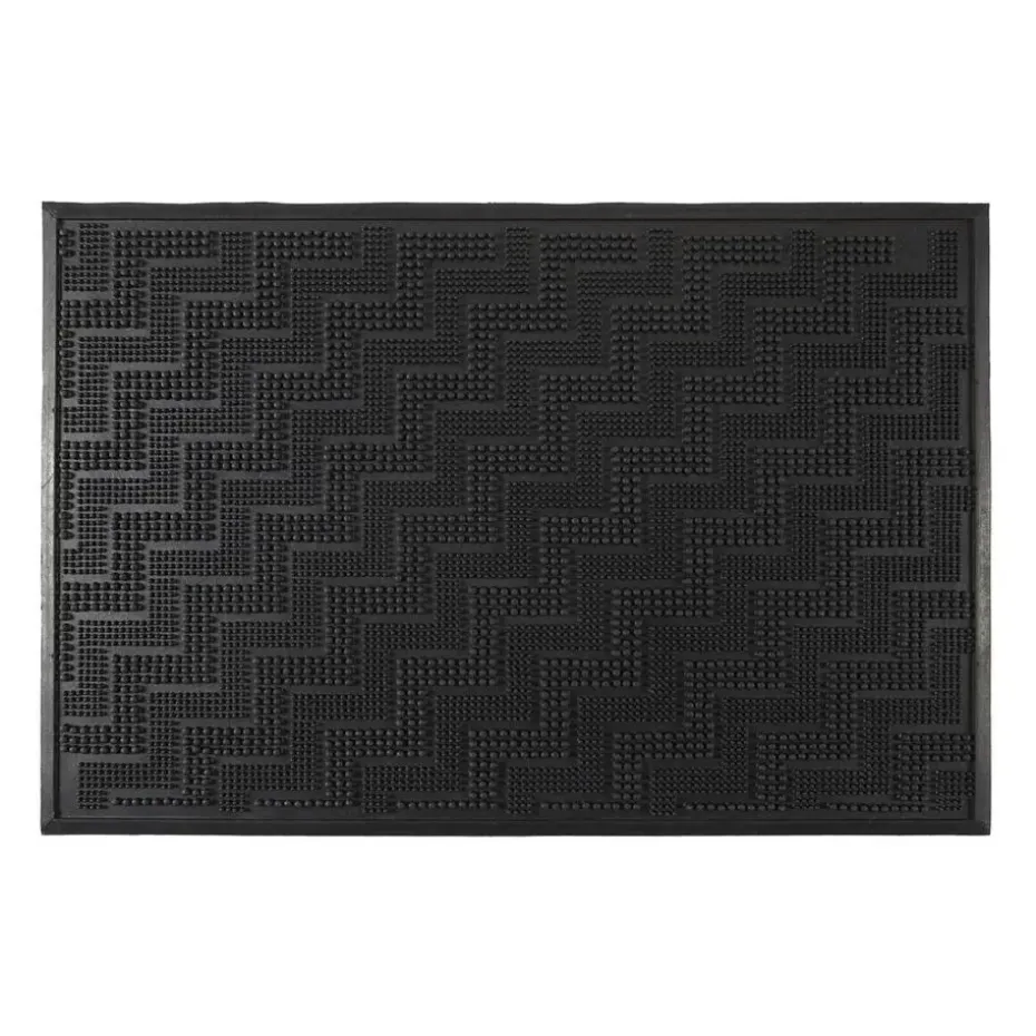 Home deco factory Deurmat - anti slip - zwart - 40 x 60 cm