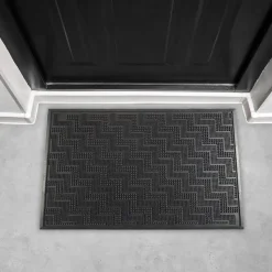 Home deco factory Deurmat - anti slip - zwart - 40 x 60 cm