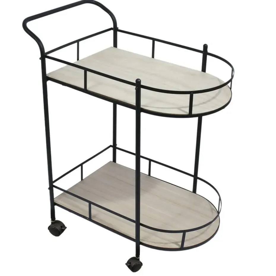 Home Deco Factory Keukentrolley Bistro - metaal/hout - 68x39x80 cm