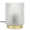 Home deco factory tafellamp - glas - wit - 15 cm - met schakelaar