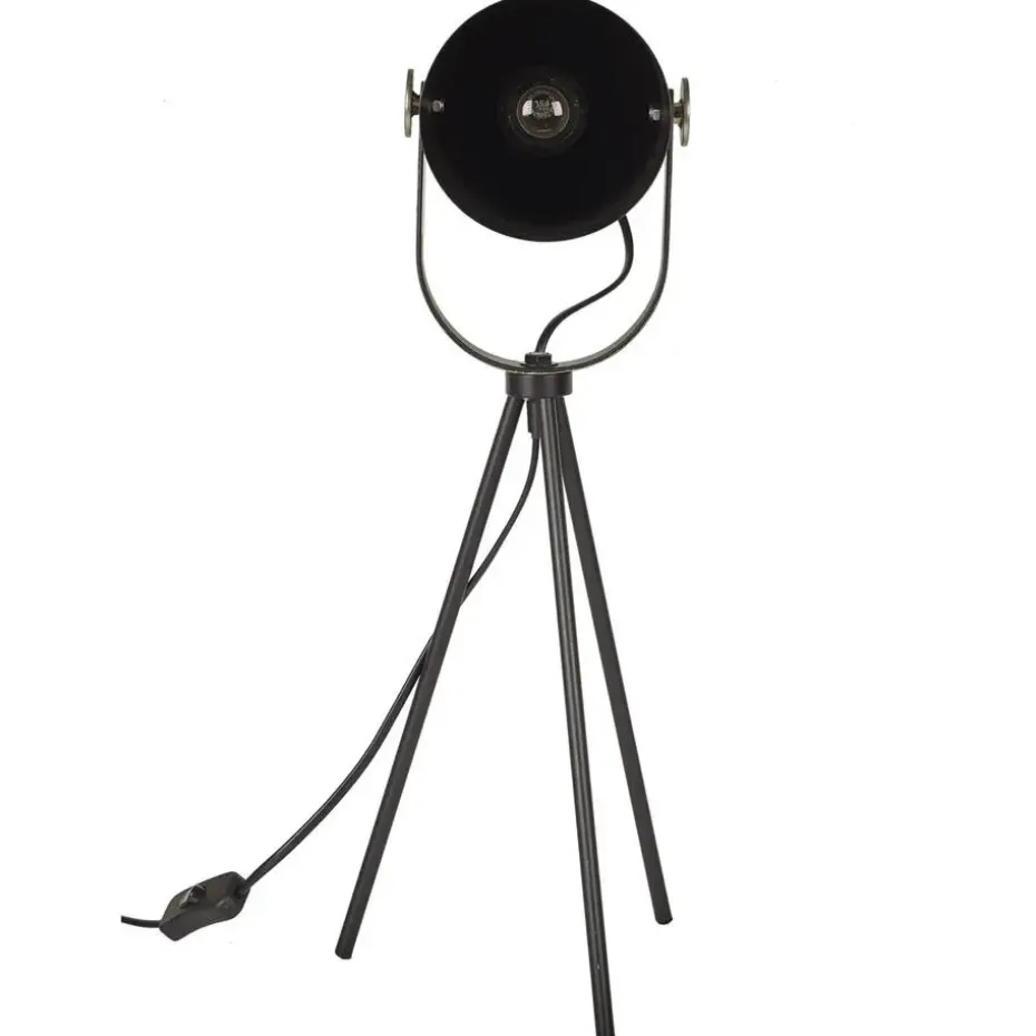 Home deco factory tafellamp industrieel - zwart - H46 cm