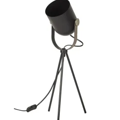 Home deco factory tafellamp industrieel - zwart - H46 cm