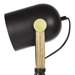 Home deco factory tafellamp industrieel - zwart - H46 cm