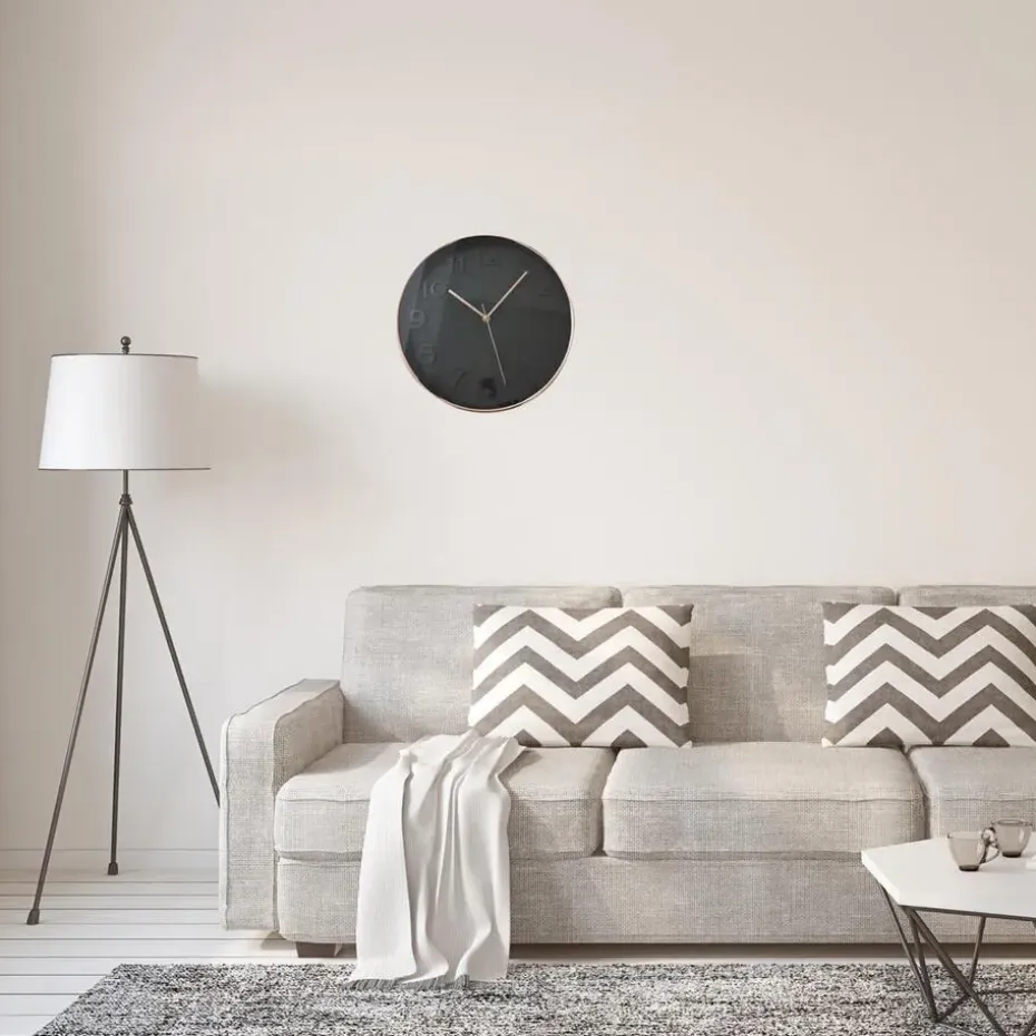 Home Deco Factory Wandklok - D30 cm - koper/zwart - kunststof