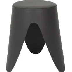 Home Deco Factory zit kruk - kunststof - antraciet - 30 x 46 cm
