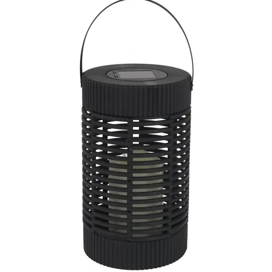 Home deco factory Zonnelantaarn tafellamp - Solar - zwart - 23 cm - kaars
