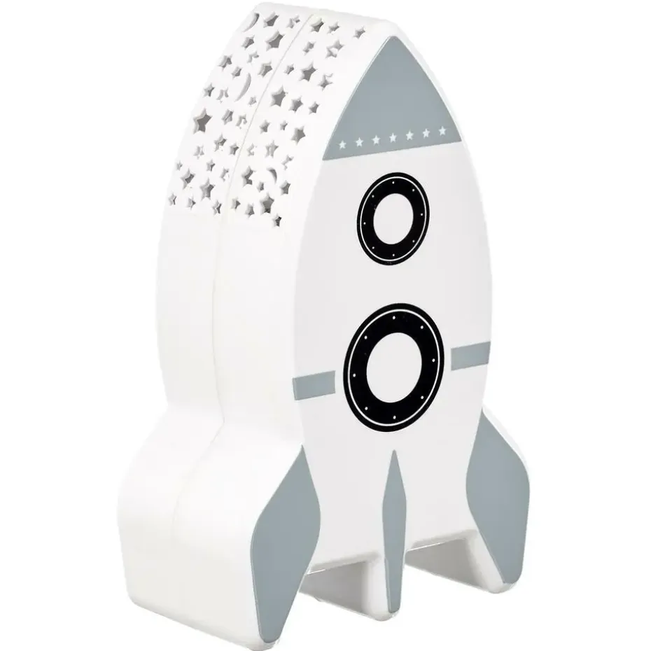 Home Deco Kids Nachtlampje - Raket met muurprojectie - 15 cm