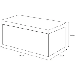 Home Deco Poef - Essence - MDF/polyester - wit - 76 x 38 cm