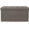 Home Deco Poef Chique - opbergbox - donkergrijs - 76 x 38 cm