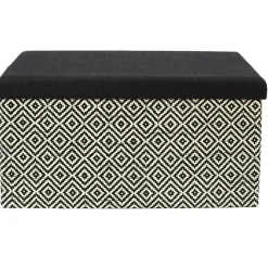 Home Deco Poefje - opbergbox - donkerbruin/zwart - 76 x 38 cm