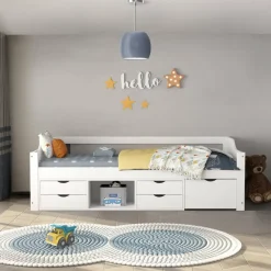 HOME DELUXE COSMOS kinderbed met lades en matras - 90 x 200 cm wit