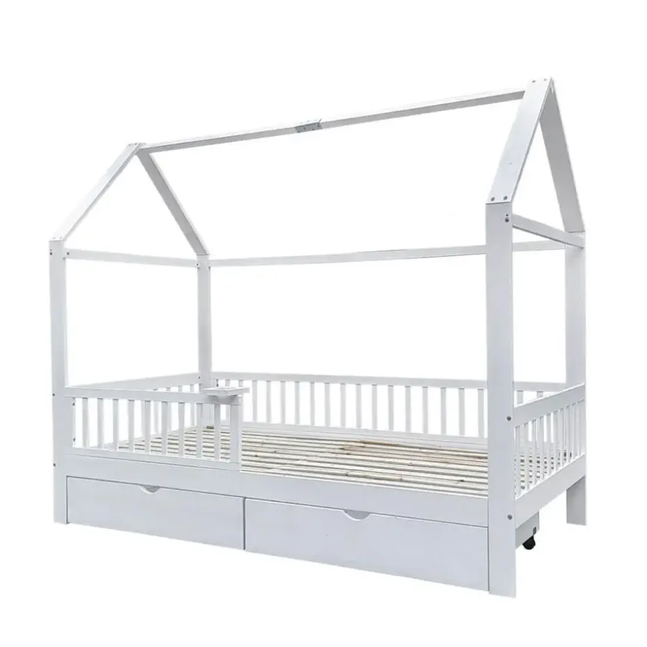 HOME DELUXE Kinderbed STAR LAND Wit met Lades