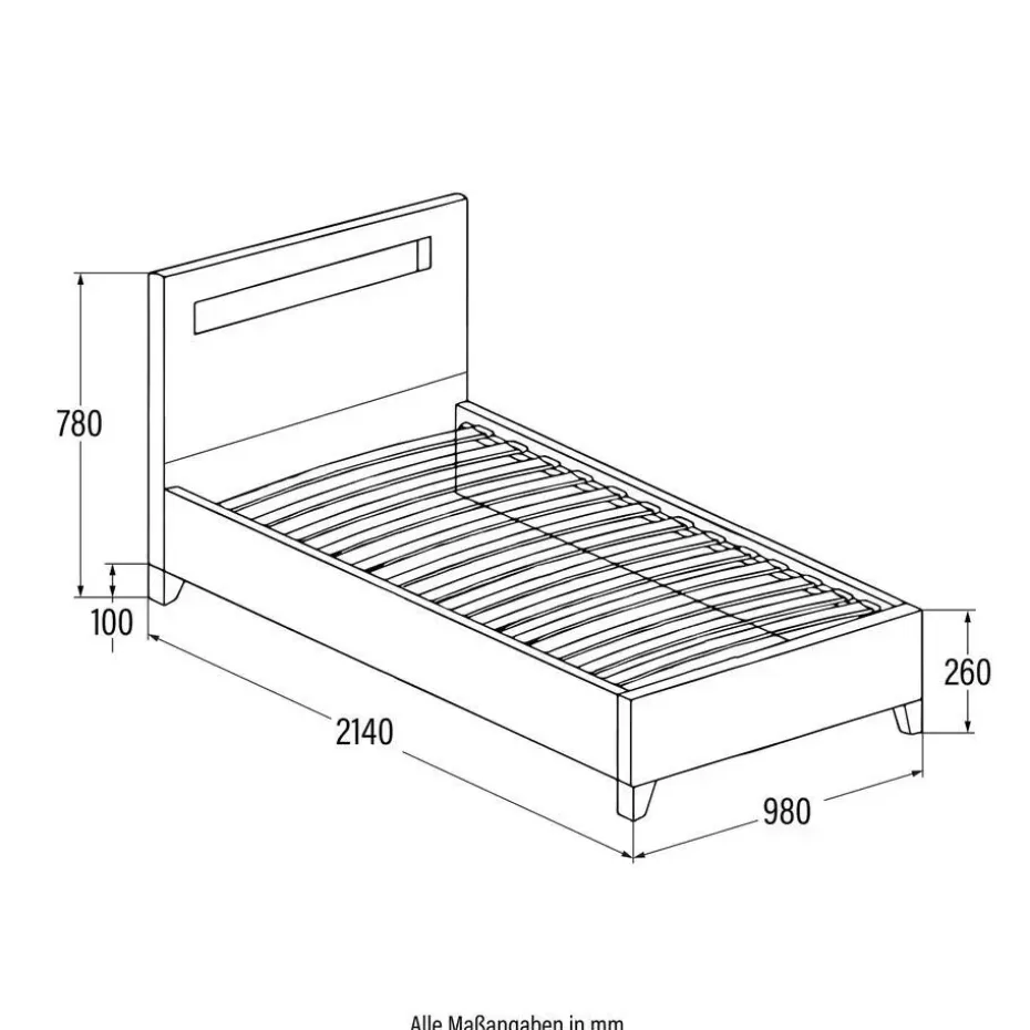 HOME DELUXE LED bed ASTRO Wit 90 x 200 cm