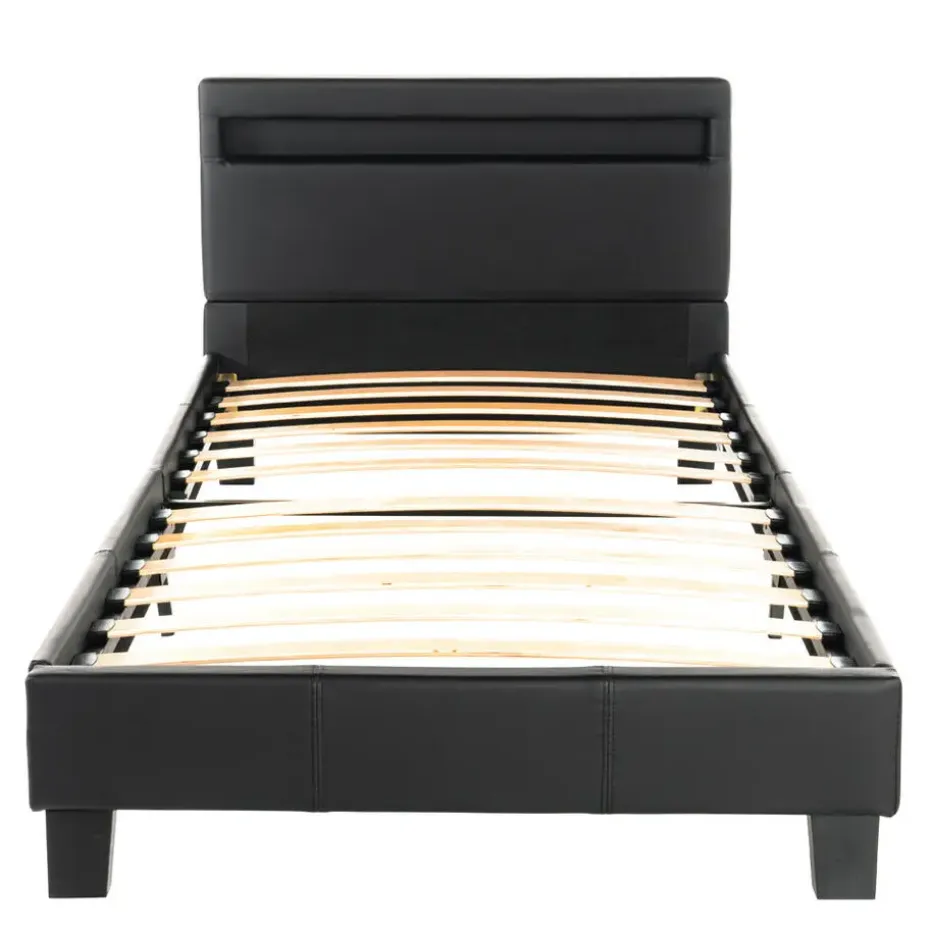 HOME DELUXE LED bed ASTRO donkergrijs 90 x 200 cm
