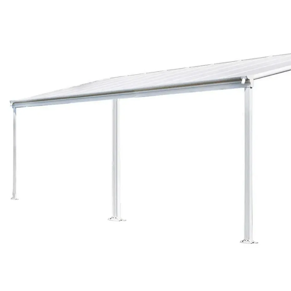 HOME DELUXE terrasoverkapping SOLIS wit 435 / 442 x 300 / 303 x 278 / 226 cm