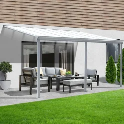HOME DELUXE terrasoverkapping SOLIS wit 435 / 442 x 300 / 303 x 278 / 226 cm