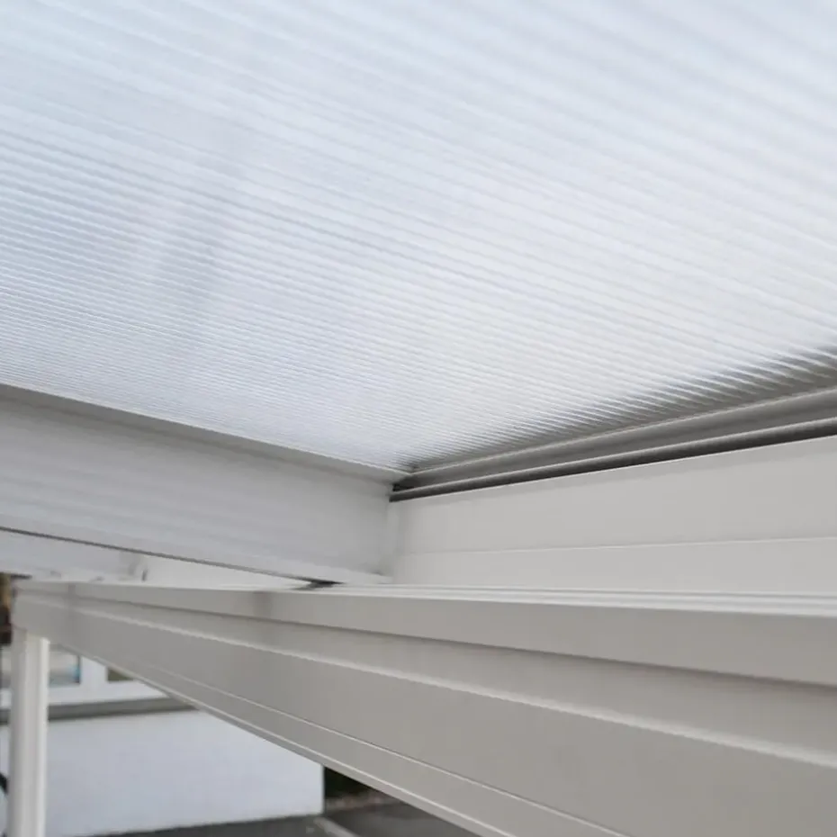 HOME DELUXE terrasoverkapping SOLIS wit 435 / 442 x 300 / 303 x 278 / 226 cm