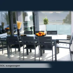 HOME DELUXE tuintafel SOL - 240cm - Grijs
