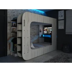 Hoogslaper Graham met gamebureau 90x200cm - den