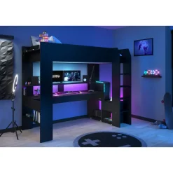 Hoogslaper Justin met LED - zwart - 90x200 cm