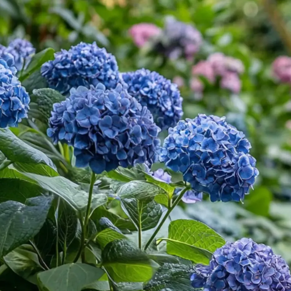 Hortensia - Set van 4 - Hydrangea serrata 'Summerglow' - Hoogte 25-40cm - ⌀19cm