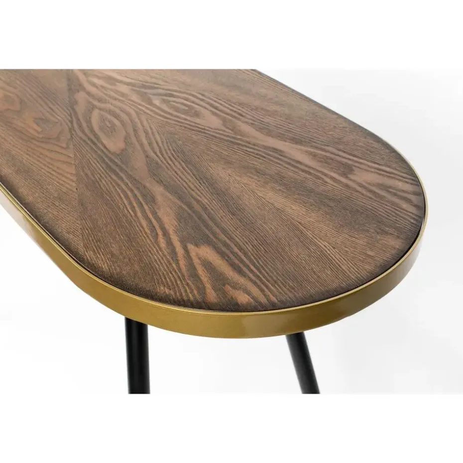 Housecraft Denise Consoletafel/ Wandtafel Hout 121x 91 cm Bruin/ Goud