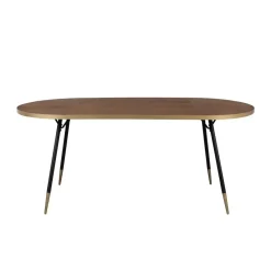 Housecraft Denise Eettafel Hout Ovaal 200x90 cm Bruin/ Goud