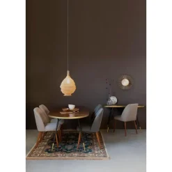 Housecraft Denise Eettafel Hout Ovaal 180x90 cm Bruin/ Goud