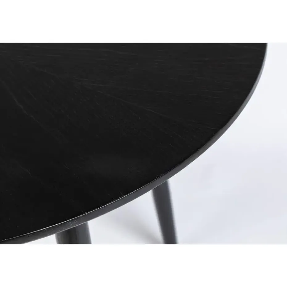 Housecraft Fabio Eettafel Rond Hout 100 cm Zwart