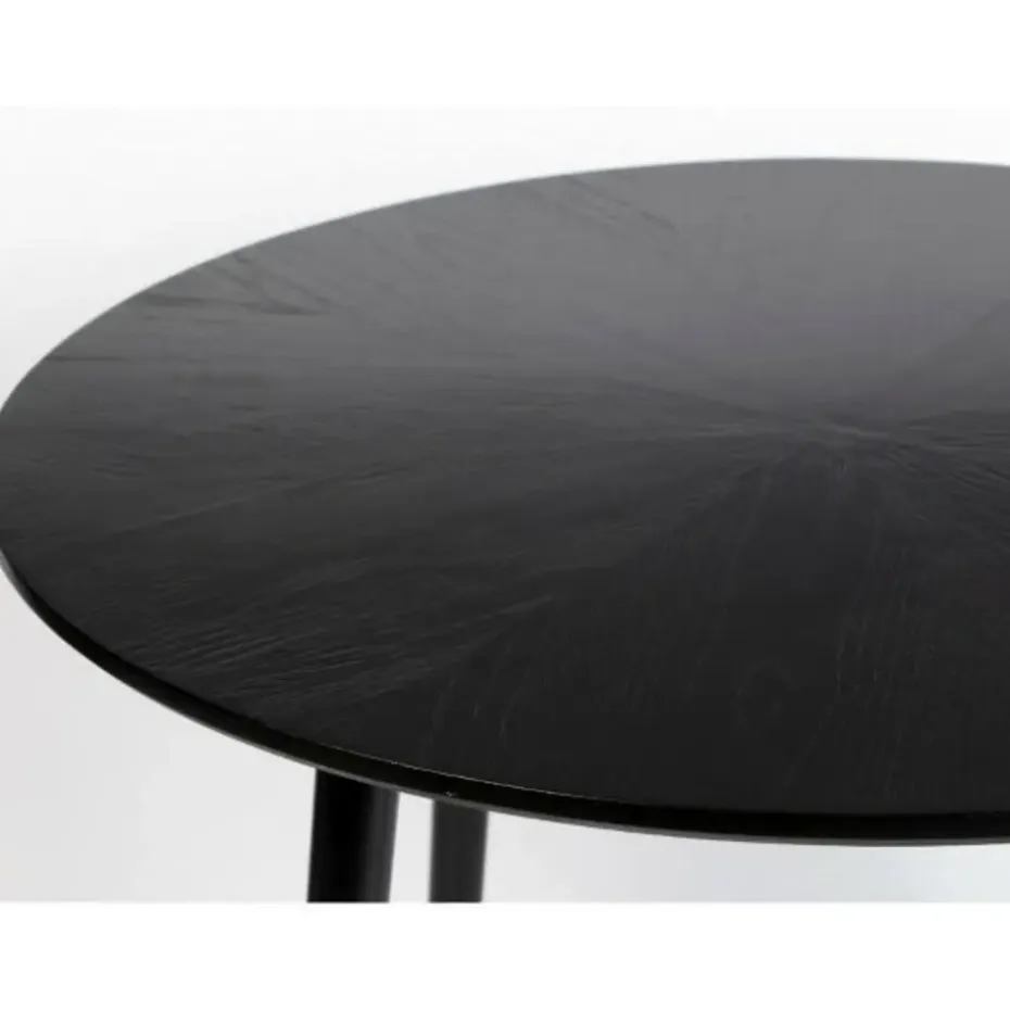 Housecraft Fabio Eettafel Rond Hout 120 cm Zwart