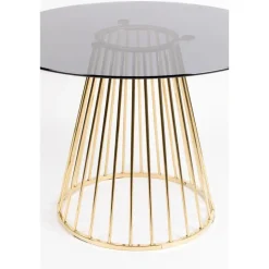 Housecraft Floris Eettafel Rond Glas 110 cm Goud