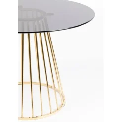 Housecraft Floris Eettafel Rond Glas 110 cm Goud
