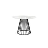 Housecraft Floris Eettafel Marmerlook Rond 110 cm Zwart/ Wit